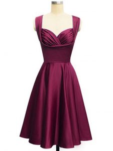 Fashionable Burgundy Straps Neckline Ruching Quinceanera Court Dresses Sleeveless Lace Up