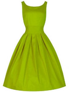 Artistic Olive Green Scoop Neckline Ruching Quinceanera Court of Honor Dress Sleeveless Lace Up