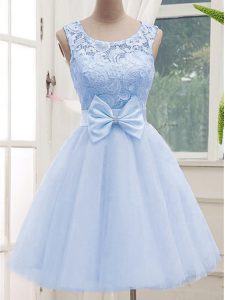 Ideal Scoop Sleeveless Tulle Quinceanera Court of Honor Dress Lace Lace Up