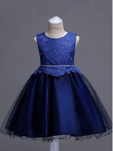 Scoop Sleeveless Organza Winning Pageant Gowns Lace Zipper