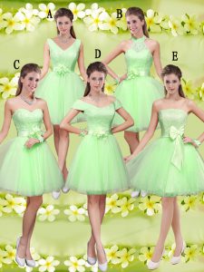 Knee Length Dama Dress Sweetheart Sleeveless Lace Up