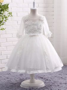 On Sale Scoop Short Sleeves Lace Pageant Gowns Lace and Appliques Zipper