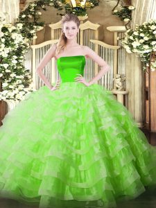 Sleeveless Ruffled Layers Floor Length Vestidos de Quinceanera