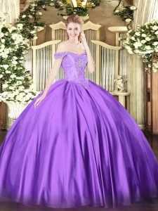 Glorious Sleeveless Lace Up Floor Length Beading 15th Birthday Dress