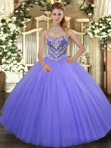 Lilac Sweet 16 Quinceanera Dress Military Ball and Sweet 16 and Quinceanera with Ruffles Sweetheart Sleeveless Lace Up