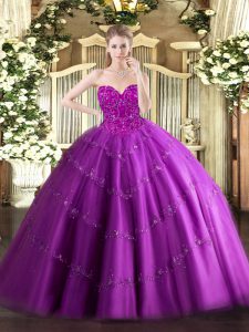 On Sale Sleeveless Lace Up Floor Length Beading Quinceanera Dress