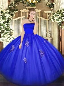 Dazzling Sleeveless Appliques Zipper Sweet 16 Quinceanera Dress