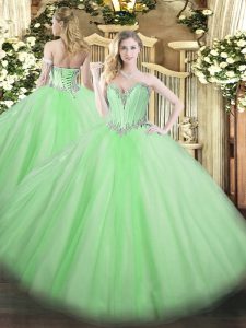 Fantastic Sweetheart Neckline Beading Quinceanera Dresses Sleeveless Lace Up