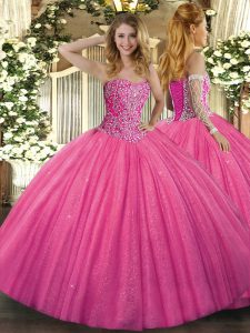 Sleeveless Lace Up Floor Length Beading Sweet 16 Dresses