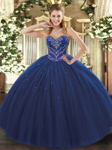 Graceful Tulle Sleeveless Floor Length Quinceanera Gown and Beading