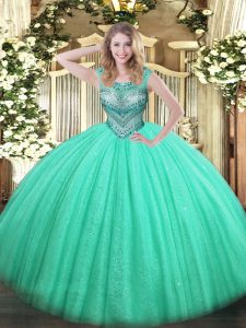 Hot Selling Sleeveless Beading Lace Up Sweet 16 Dress