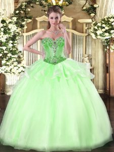 Exceptional Sleeveless Beading Lace Up Sweet 16 Dress