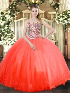Romantic Sleeveless Lace Up Floor Length Beading Quinceanera Dress