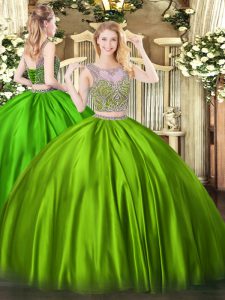 Sleeveless Beading Floor Length 15th Birthday Dress