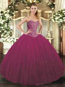 Fantastic Sleeveless Lace Up Floor Length Beading Quinceanera Gown