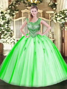 Fabulous Sleeveless Lace Up Floor Length Beading Sweet 16 Dresses