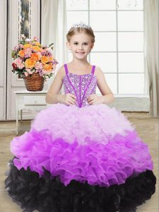 Custom Made Floor Length Ball Gowns Sleeveless Multi-color Pageant Gowns For Girls Lace Up