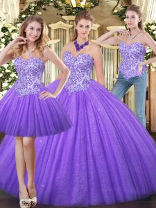 Glamorous Floor Length Eggplant Purple Quinceanera Gown Sweetheart Sleeveless Zipper