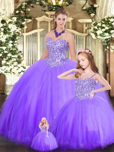 Pretty Floor Length Eggplant Purple 15 Quinceanera Dress Sweetheart Sleeveless Lace Up