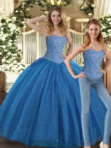 Sleeveless Lace Up Floor Length Beading Quinceanera Dresses