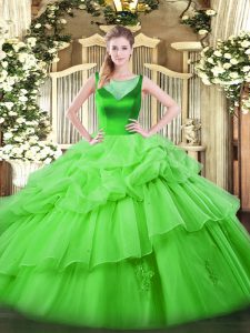 Best Sleeveless Beading and Pick Ups Floor Length 15 Quinceanera Dress