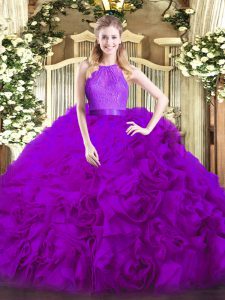Cheap Scoop Sleeveless Fabric With Rolling Flowers Quinceanera Dresses Lace Zipper