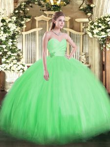 Flirting Green Lace Up Quinceanera Gowns Beading Sleeveless Floor Length