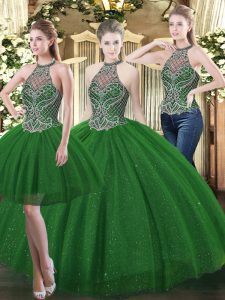 Sexy Sleeveless Beading Lace Up Vestidos de Quinceanera