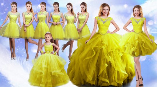 Sleeveless Lace Up Floor Length Beading and Ruffles Quinceanera Dress