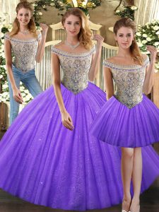 Sleeveless Lace Up Floor Length Beading Quinceanera Dresses