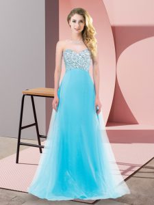 Wonderful Sweetheart Sleeveless Tulle Dama Dress for Quinceanera Beading Lace Up