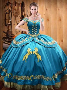 Edgy Floor Length Ball Gowns Sleeveless Baby Blue 15th Birthday Dress Lace Up