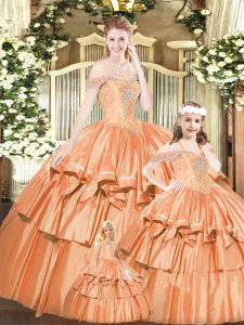 New Arrival Floor Length Rust Red Vestidos de Quinceanera Off The Shoulder Sleeveless Lace Up