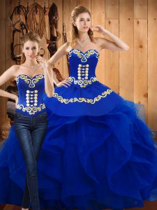 Sleeveless Embroidery and Ruffles Lace Up Sweet 16 Quinceanera Dress