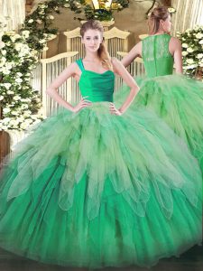 Deluxe Sleeveless Ruffles Zipper Sweet 16 Quinceanera Dress