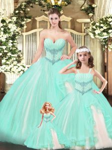 Sleeveless Beading Lace Up Sweet 16 Quinceanera Dress