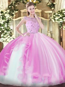 New Arrival Sleeveless Beading and Ruffles Zipper Quinceanera Dresses