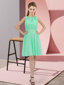 Glittering Apple Green Zipper Scoop Sequins Quinceanera Court Dresses Chiffon Sleeveless