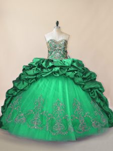 Sumptuous Sleeveless Brush Train Lace Up Beading and Pick Ups Sweet 16 Dress