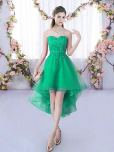 Tulle Sleeveless High Low Damas Dress and Lace