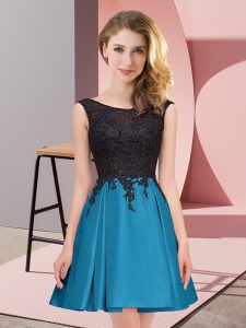 Ideal Mini Length A-line Sleeveless Teal Damas Dress Zipper