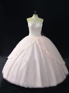 Sleeveless Beading and Appliques Lace Up Quinceanera Gowns