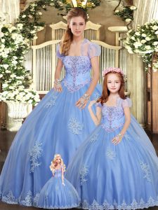 Sleeveless Beading and Appliques Lace Up Quinceanera Dress