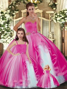 Sleeveless Lace Up Floor Length Ruffles Vestidos de Quinceanera