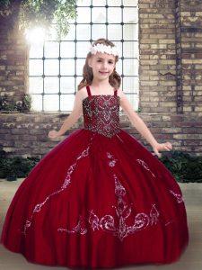 Sleeveless Beading Lace Up Little Girl Pageant Dress