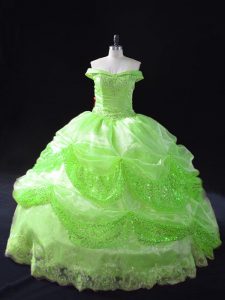 Sleeveless Floor Length Beading and Appliques and Pick Ups Lace Up Quinceanera Dress