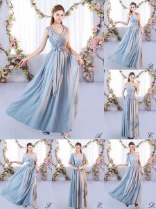Grey Quinceanera Court of Honor Dress Wedding Party with Belt Off The Shoulder Sleeveless Lace Up