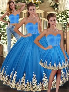Sophisticated Tulle Sleeveless Floor Length 15th Birthday Dress and Embroidery