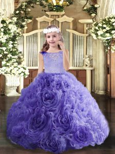 Latest Sleeveless Beading Lace Up Little Girls Pageant Dress