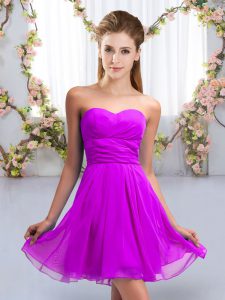 Sweetheart Sleeveless Chiffon Quinceanera Dama Dress Ruching Lace Up